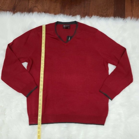 INC International Concepts V-Neck Long Sleeve Men's Sweater Red Size XXL - Picture 2 of 5